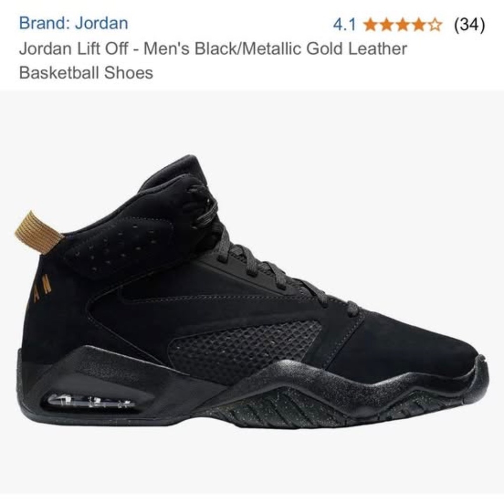 Jordan Lift off basketball shoes Black/metallic gold size 10 Mens